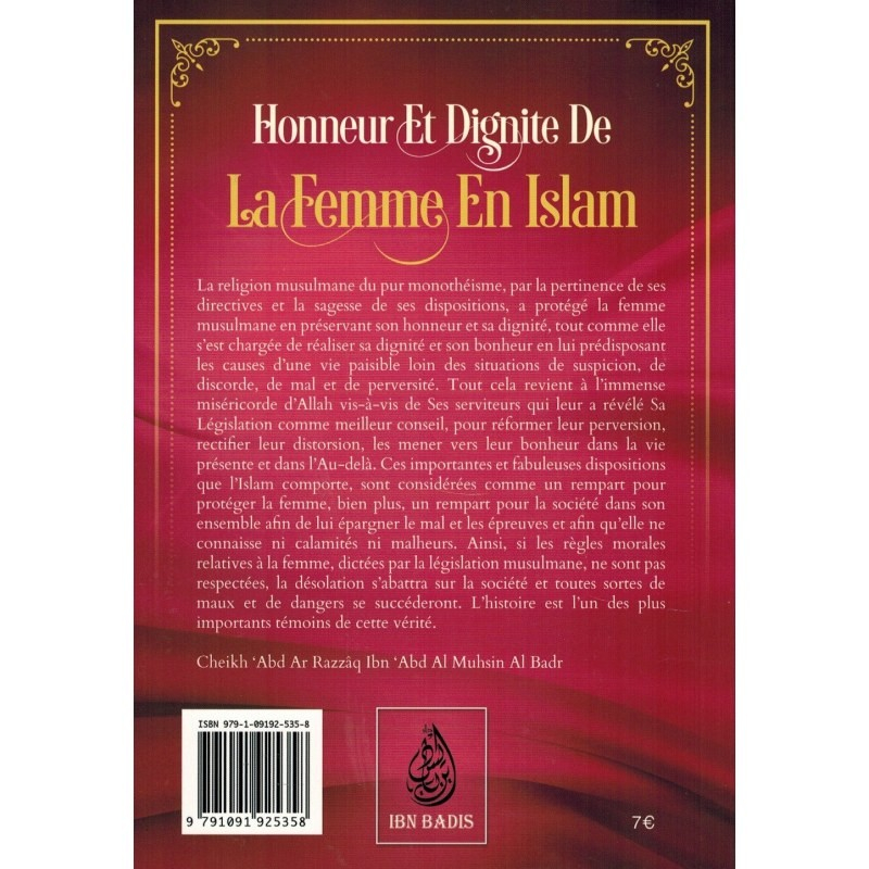 Honneur et Dignité de la Femme en Islam - Shaykh 'Abd Ar-Razzâq Al Badr - Ibn Badis