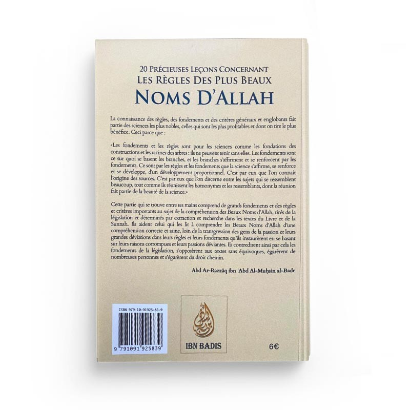 20 précieuses leçons concernant les règles des plus beaux noms d'Allah - Bilingue Fr/Ar - Ibn Badis