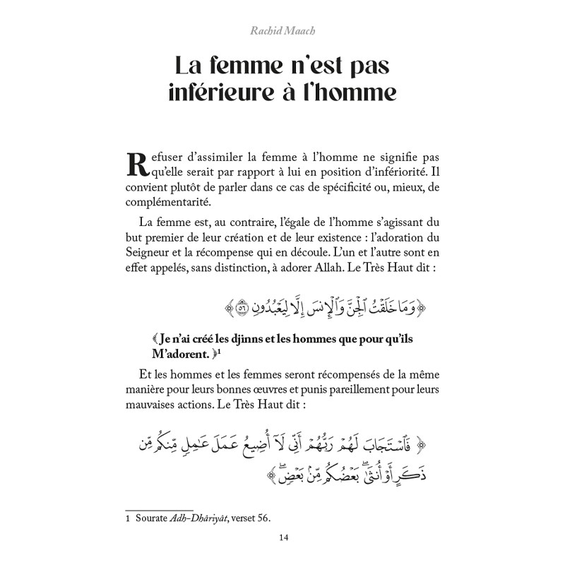 En l'honneur de nos soeurs - Dignité de la femme en islam - Rachid Maach - Al-Hadîth