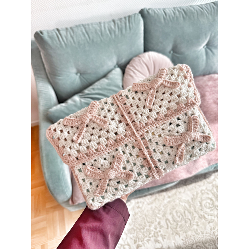 Protège livre en crochet fait main Rose Pastel - Al Imam